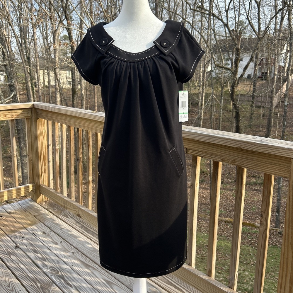 Evan Picone Dress Women's 8 Medium Black Office Professional Business Church NWT